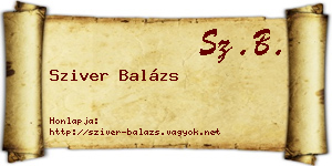 Sziver Balázs névjegykártya