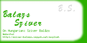 balazs sziver business card